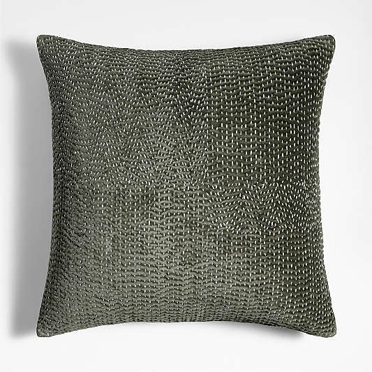 Green Floral Throw Pillow Arrangement