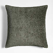 Hyde Pieced Suede 23x23 Coy Blue Throw Pillow Cover