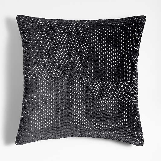 Sashiko Organic Cotton Velvet Throw Pillows