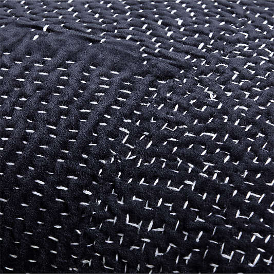 Sashiko Organic Cotton Velvet Throw Pillows