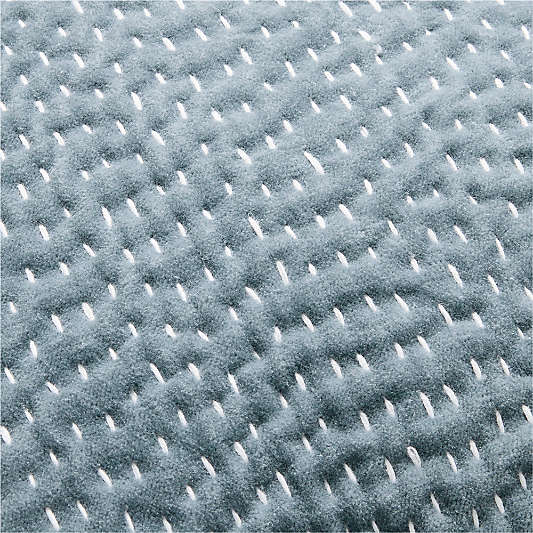 Sashiko Organic Cotton Velvet 20"x20" Blue Throw Pillow Cover