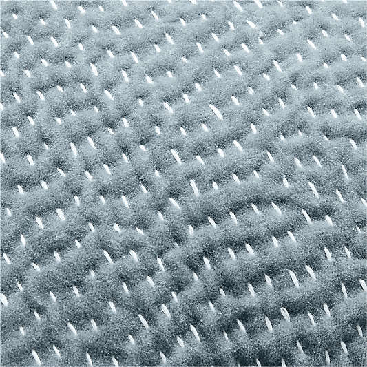 Sashiko Organic Cotton Velvet 20"x20" Blue Throw Pillow