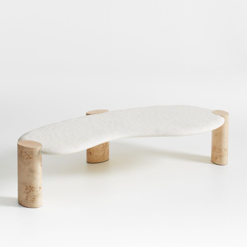 Sassolino Concrete and Burl Wood 68" Coffee Table by Athena Calderone - image 12 of 20