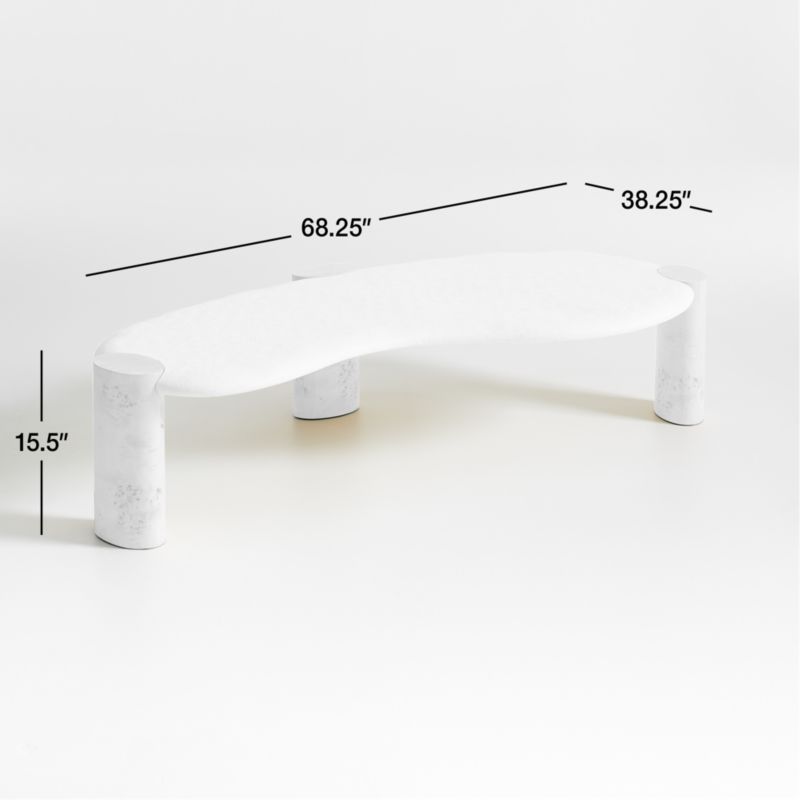 Sassolino Concrete and Burl Wood 68" Coffee Table by Athena Calderone