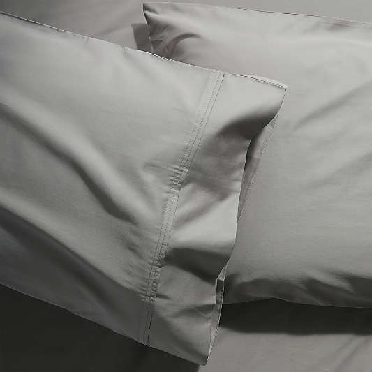 400 Thread Count Sateen Dark Grey Pillow Cases King, Set of 2