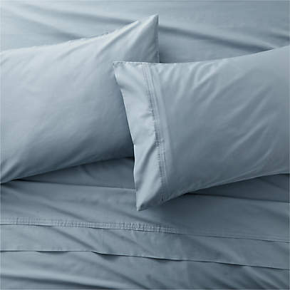 400 Thread Count Sateen Blue California, Cal King Sheets On King Bed