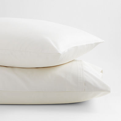 View 400 Thread Count Sateen Ivory Pillow Cases Standard, Set of 2 details