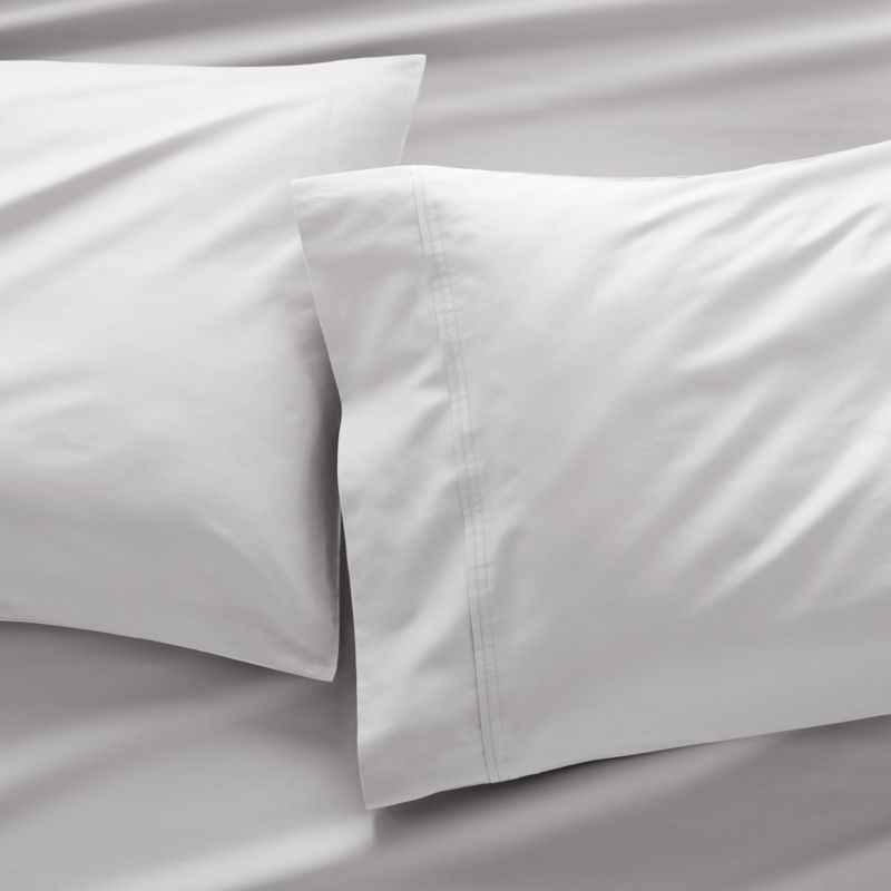 Favorite Organic Cotton Sateen Dove Grey Standard Pillowcases, Set of 2