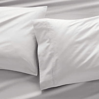 Silver Infused Organic Cotton Sateen Sheet Set Queen / White