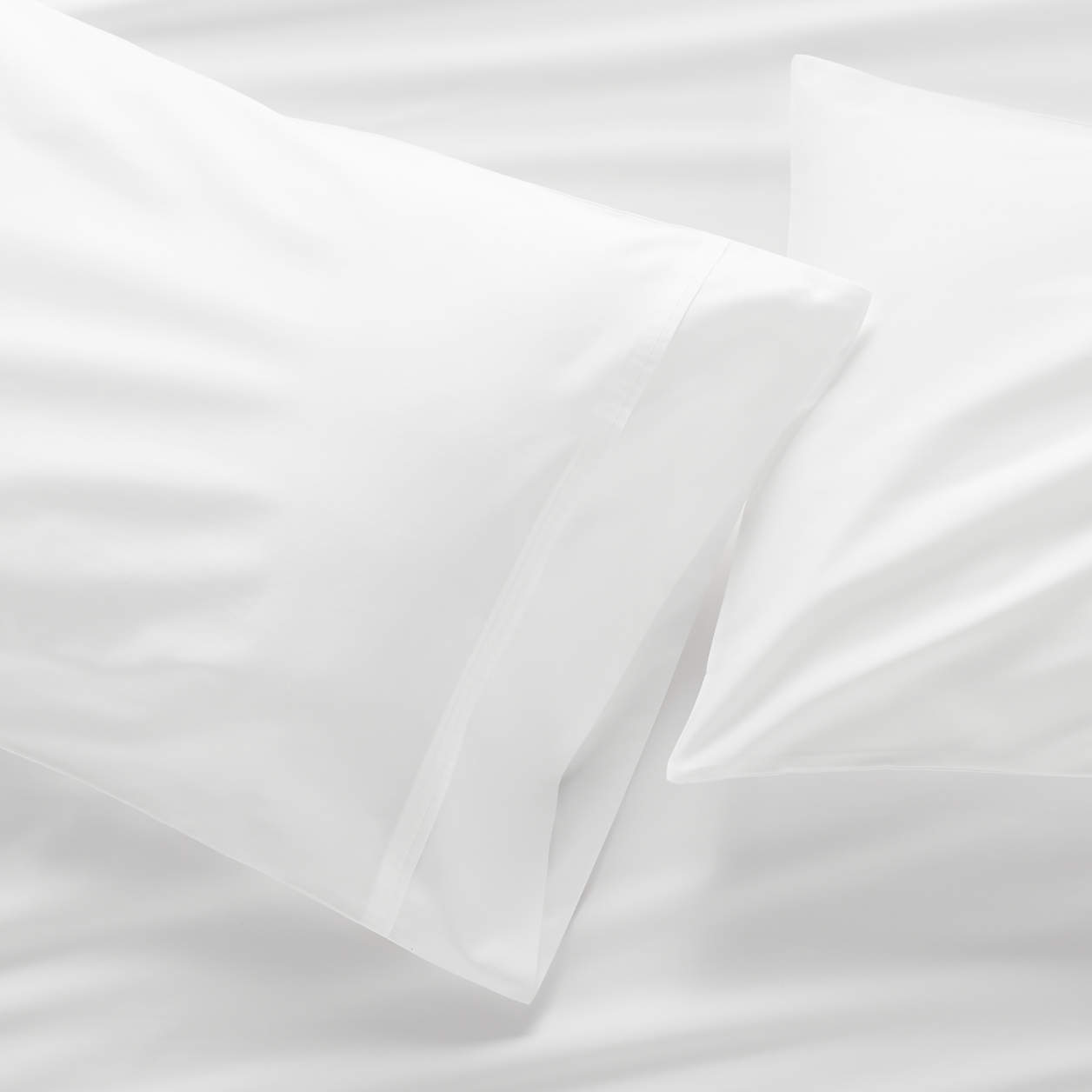 Organic 400 Thread Count Sateen White Pillow Cases Standard, Set of 2