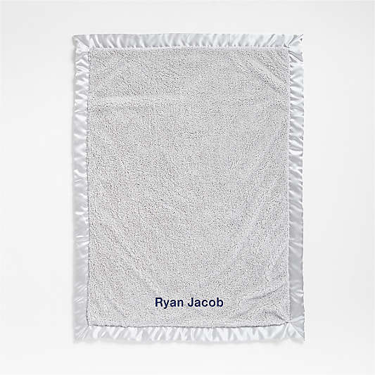 Satin Trim Dove Grey Plush Baby Stroller Blanket