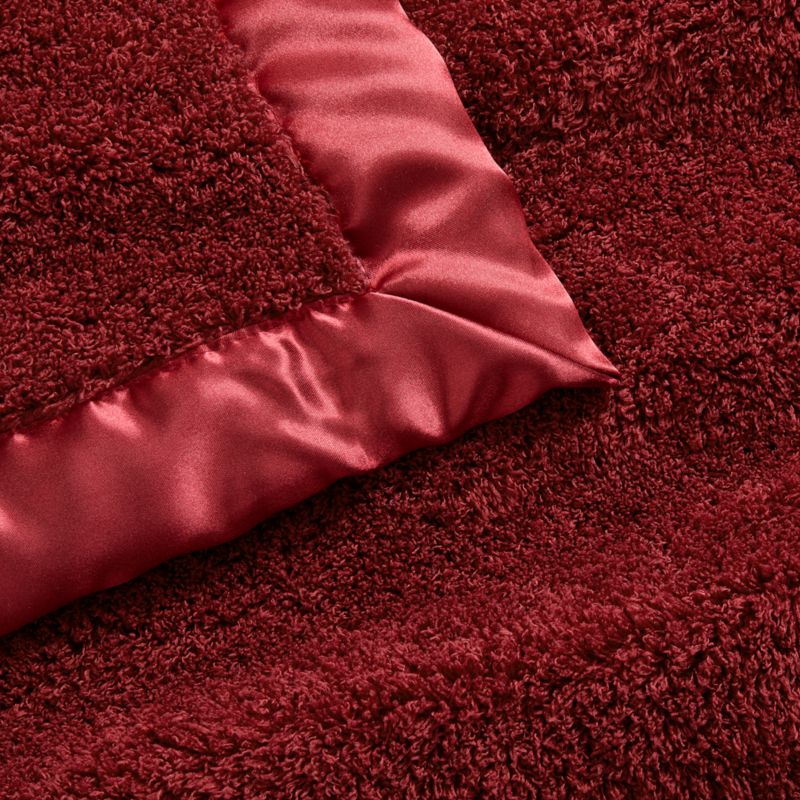 Satin Trim Luminous Red Plush Baby Stroller Blanket - image 3 of 5