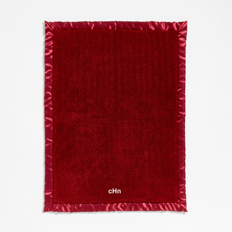 Satin Trim Luminous Red Plush Baby Stroller Blanket - image 1 of 5