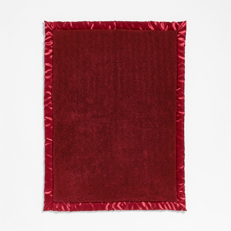 Satin Trim Luminous Red Plush Baby Stroller Blanket - image 2 of 5