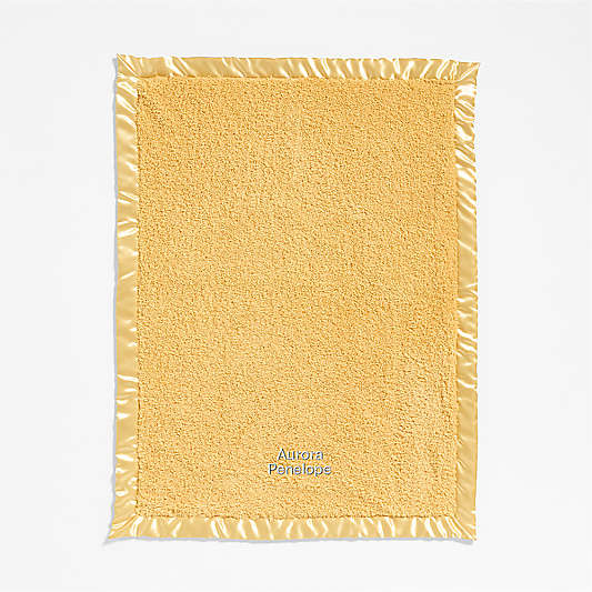 Satin Trim Luminous Yellow Plush Baby Stroller Blanket