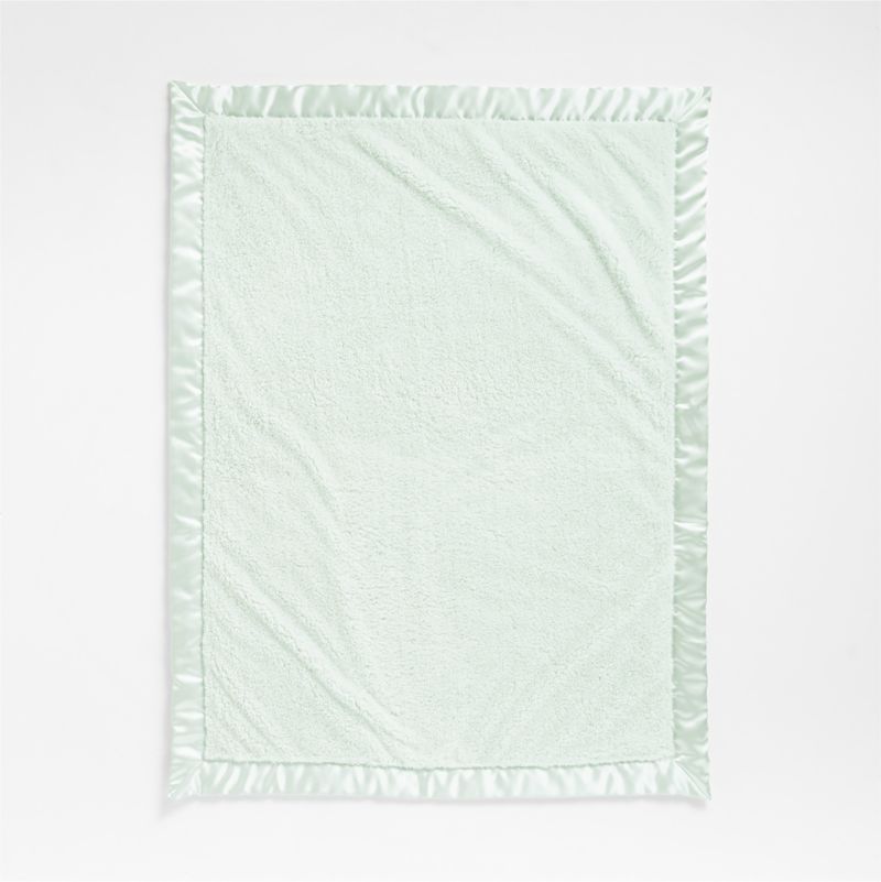 Mint Satin Trim Plush Baby Stroller Blanket - image 6 of 9