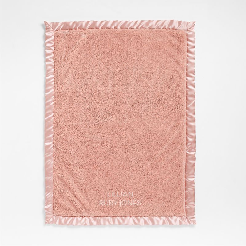 Rose Pink Satin Trim Plush Baby Stroller Blanket - image 5 of 9