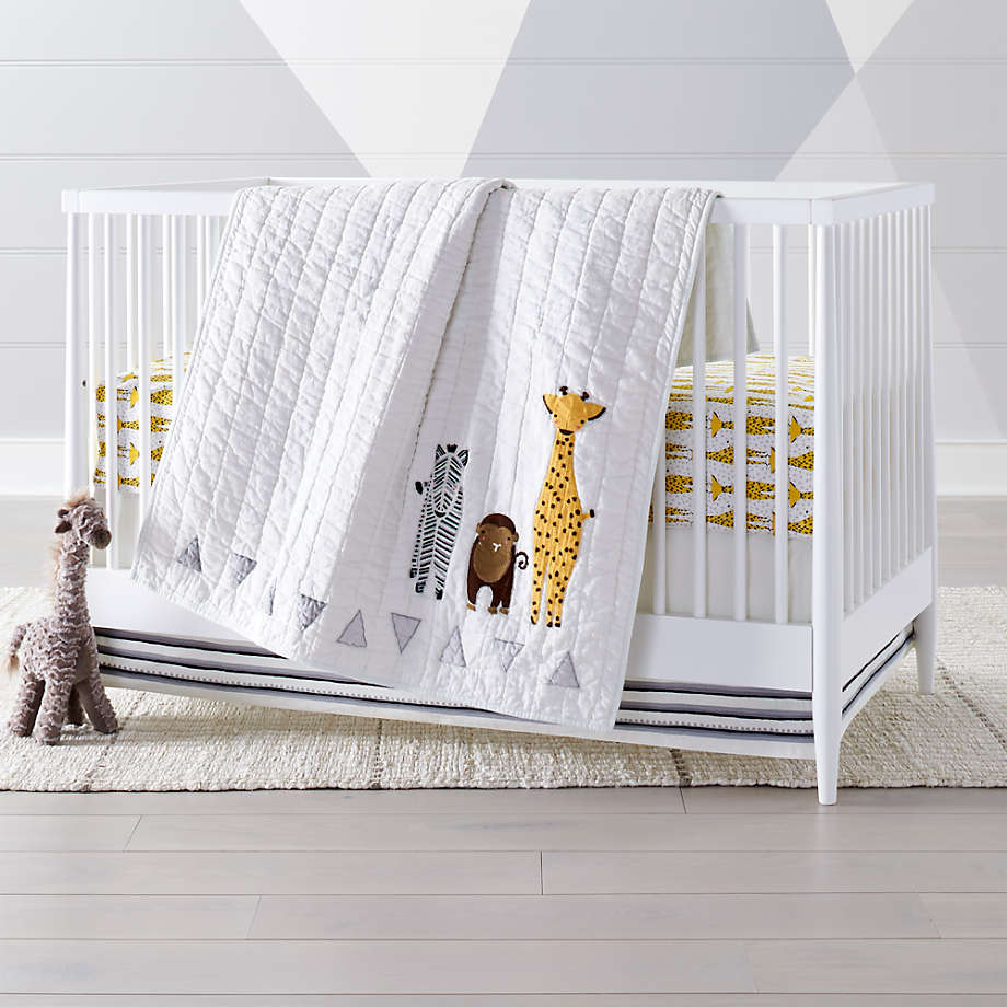 Safari Animal Baby Crib Quilt + Reviews | Crate & Kids