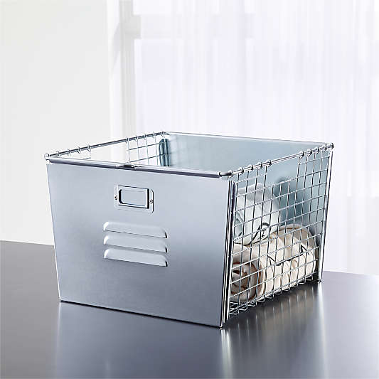 Silver Metal Locker Basket