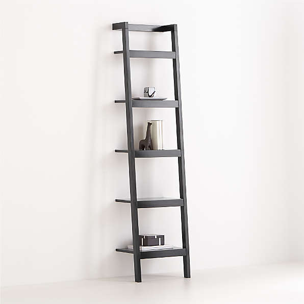 Ladder Bookcases Shelves Crate Barrel, Black Steel Ladder Bookcase