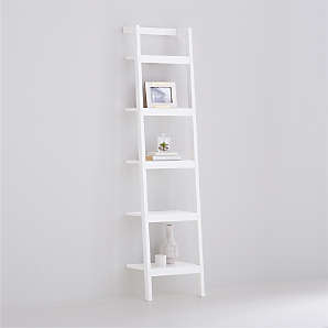Ladder Bookcases Shelves Crate Barrel, 18 Inch Wide Bookcase White
