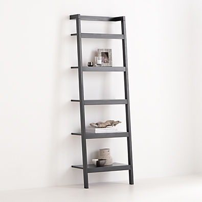 View Sawyer Black Leaning 24.5" Bookcase details