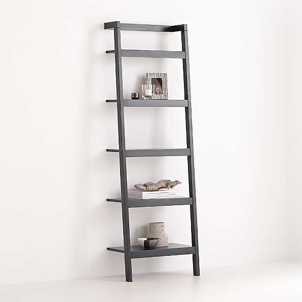 Ladder Bookcases Shelves Crate Barrel, 18 Inch Wide White Bookcase With Doors