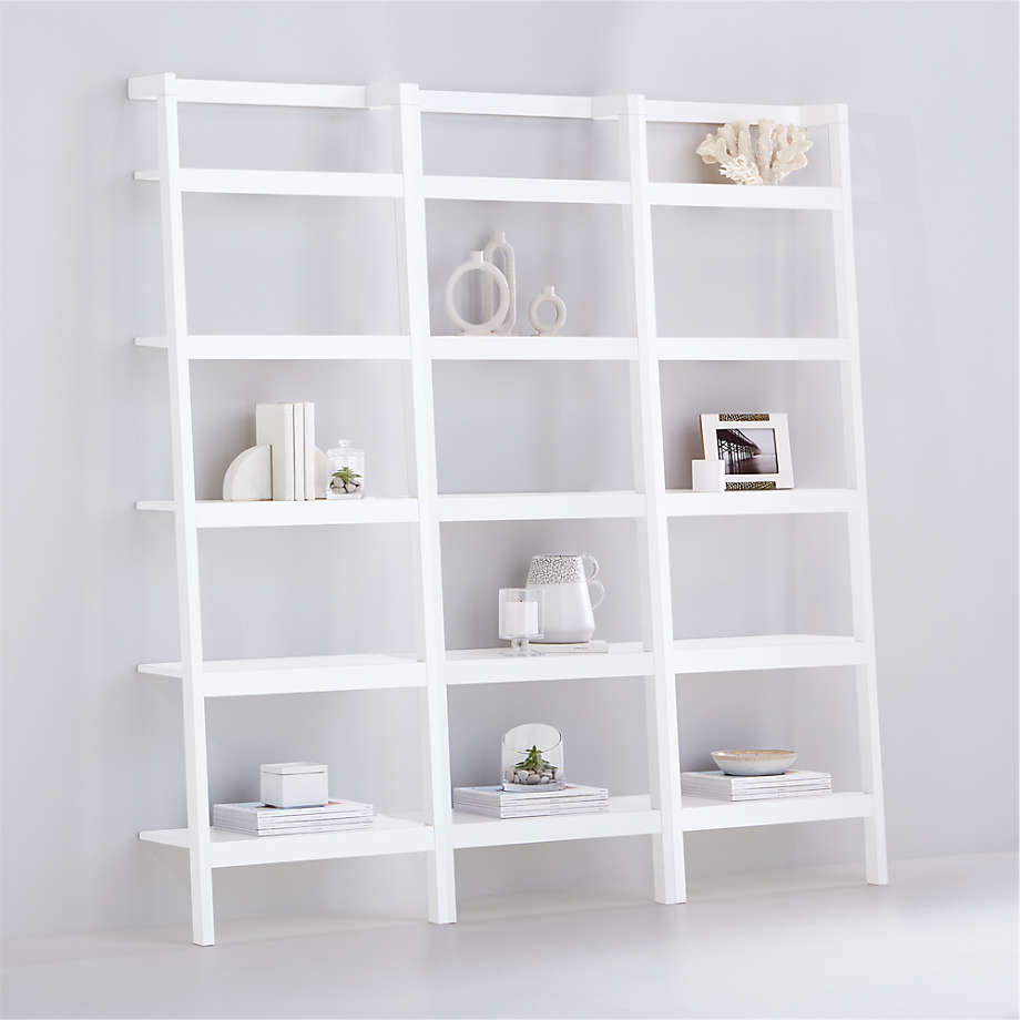 Sawyer White Leaning 24.5'' Bookcases, Set of 3 + Reviews Crate & Barrel