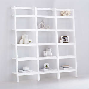 White wooden bookcases for outlet sale