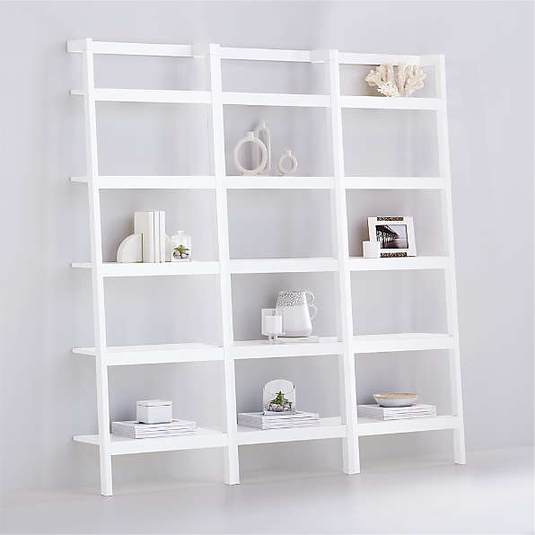 Leaning Bookshelf Crate Barrel, Short Ladder Bookcase White
