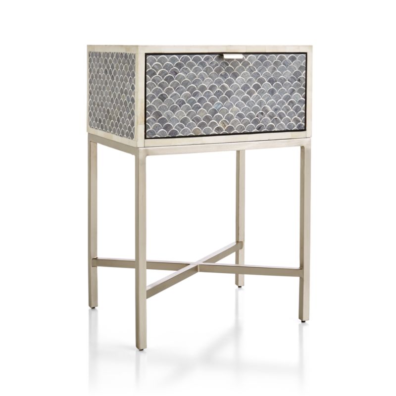 Scallop Grey Bone Inlay Nightstand - image 10 of 15