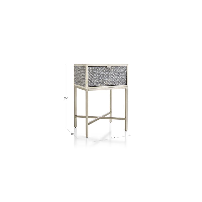 View Scallop Grey Bone Inlay Nightstand - image 2 of 15