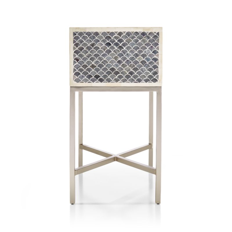 Scallop Grey Bone Inlay Nightstand - image 11 of 15