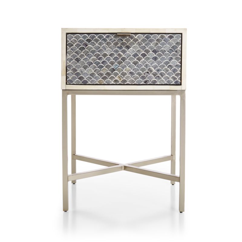 Scallop Grey Bone Inlay Nightstand - image 13 of 15