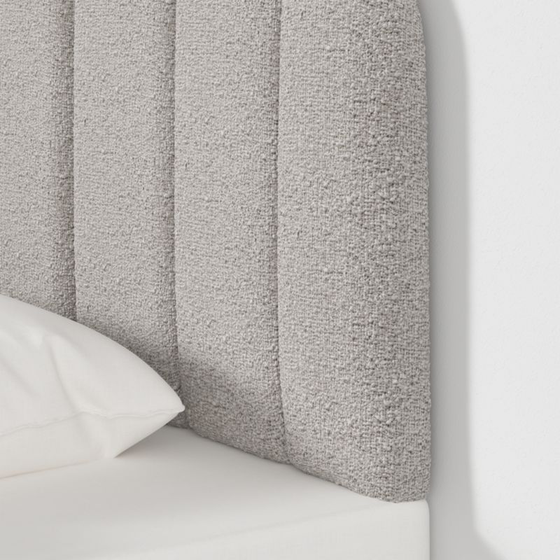 Scallop Channel Grey Boucle Twin Wall-Mounted Headboard - image 4 of 6