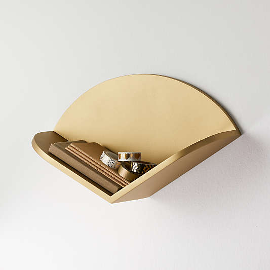 Scallop Gold V-Shape Wall Shelf