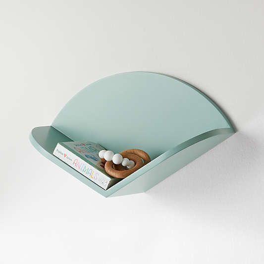 Scallop Mint V-Shape Wall Shelf