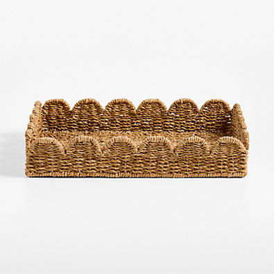 View Scallop Natural Woven Fiber Small Tray details