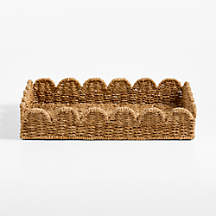 Scallop Natural Woven Fiber Small Tray + Reviews | Crate & Barrel