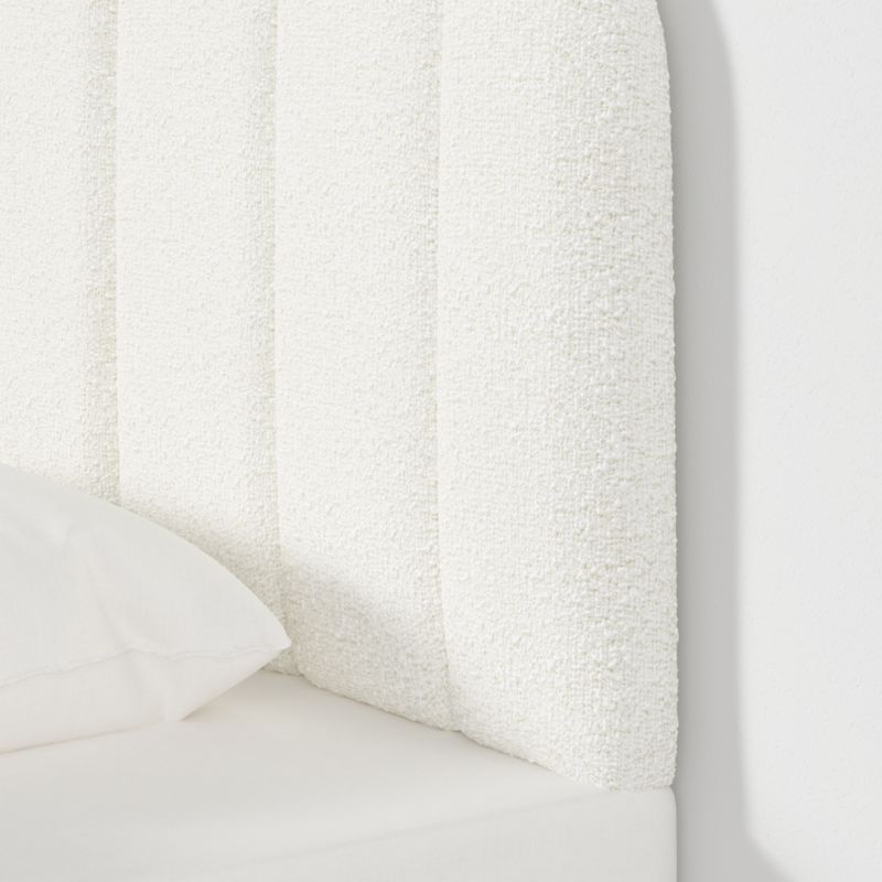 Scallop Channel White Boucle Twin Wall-Mounted Headboard - image 4 of 6