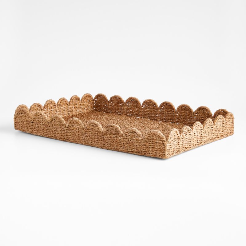 Scallop Natural Woven Fiber Tray - image 1 of 4