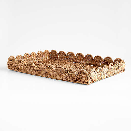 Scallop Natural Woven Fiber Tray