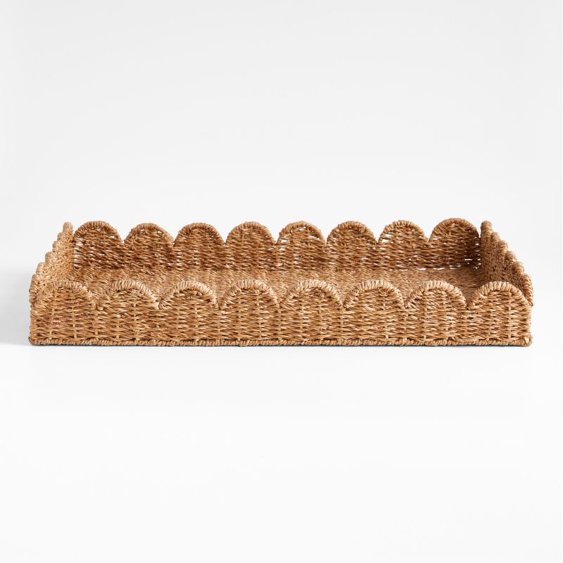 Scallop Natural Woven Fiber Tray