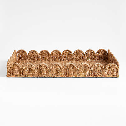 Scallop Natural Woven Fiber Tray