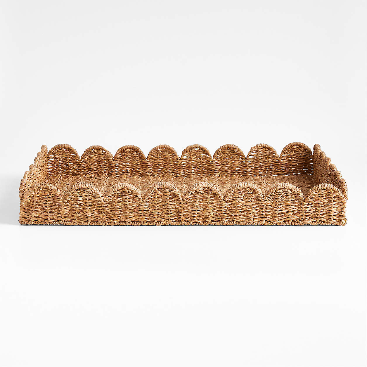 Scallop Natural Woven Fiber Tray