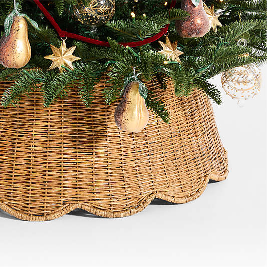 Scalloped Fiber Christmas Tree Collar 27"