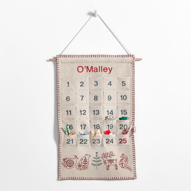 Scandi Heritage Linen Kids Advent Calendar