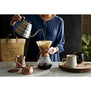 Chemex 3-Cup Glass Pour-Over Coffee Maker with Natural Wood Collar +  Reviews, Crate & Barrel