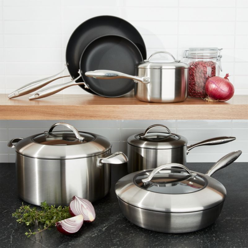SCANPAN CTX Set 2 Padelle Antiaderenti Inox - 20 Cm E 26 Cm, 5 Strati, Adatte A Induzione E Forno (260°C) - Design Danese