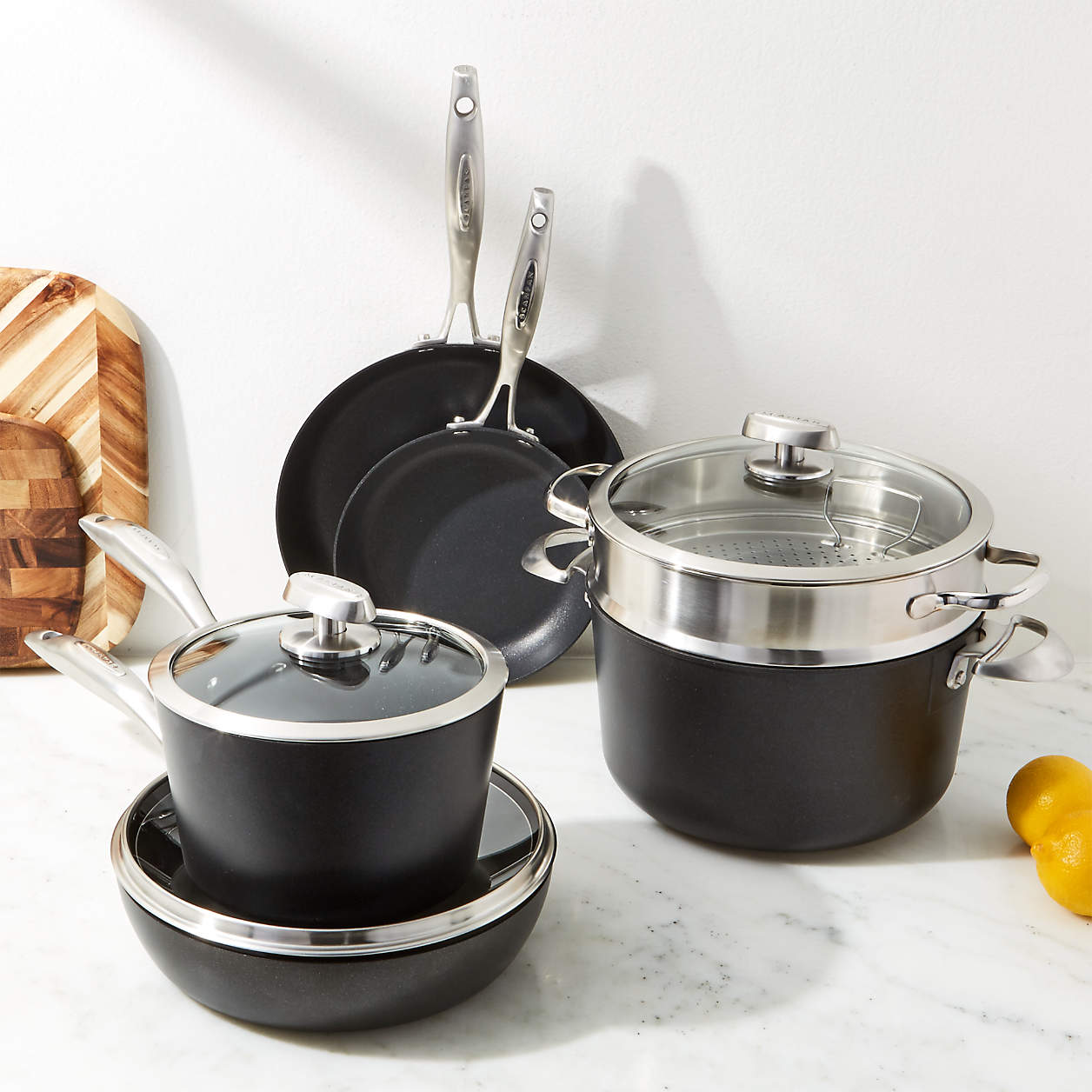 SCANPAN PRO IQ 9-Piece Cookware Set + Reviews | Crate & Barrel